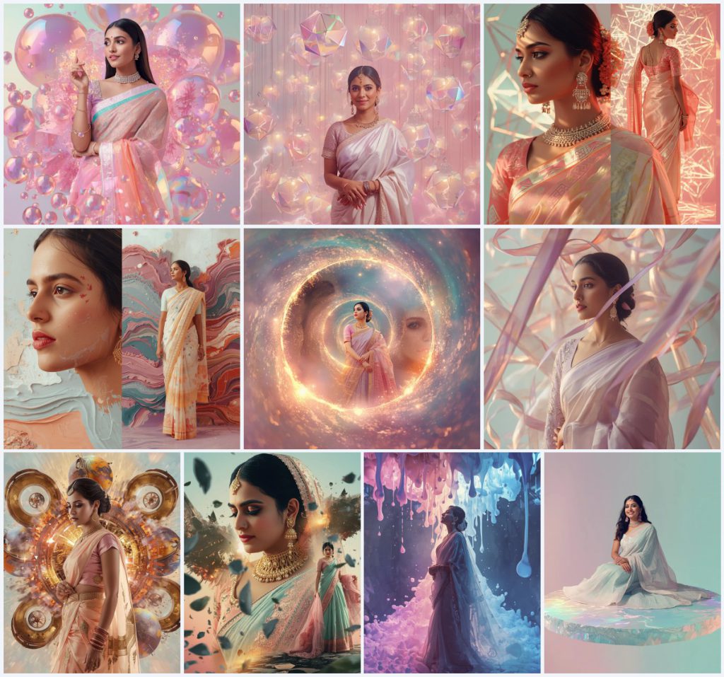 Top 10 Prompt for AI Image Generator for Social Media Saree | prompt for traditional look for girl instagram — AI image prompt