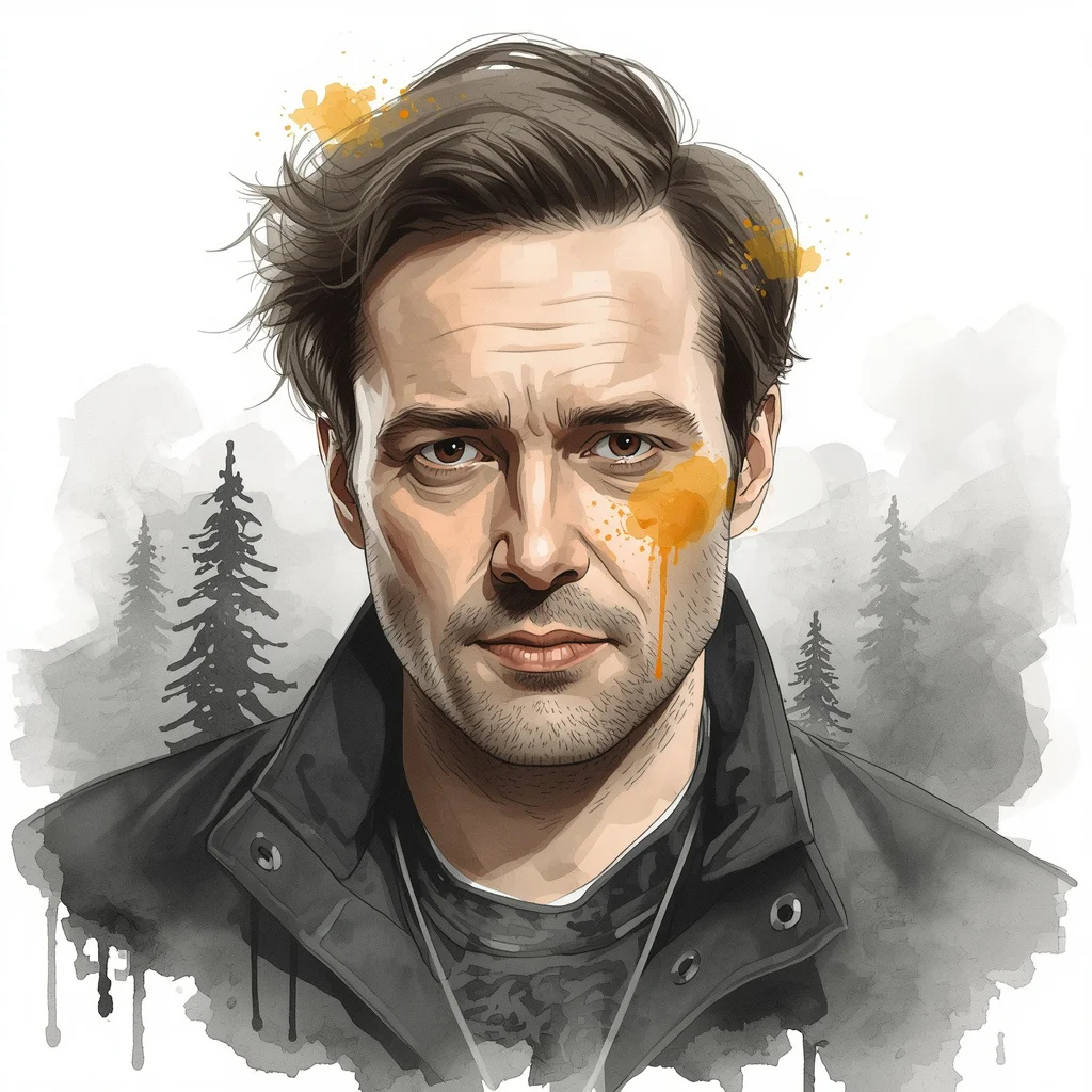 Abstract Watercolors: A Man's Portrait with Painterly Style — AI image prompt