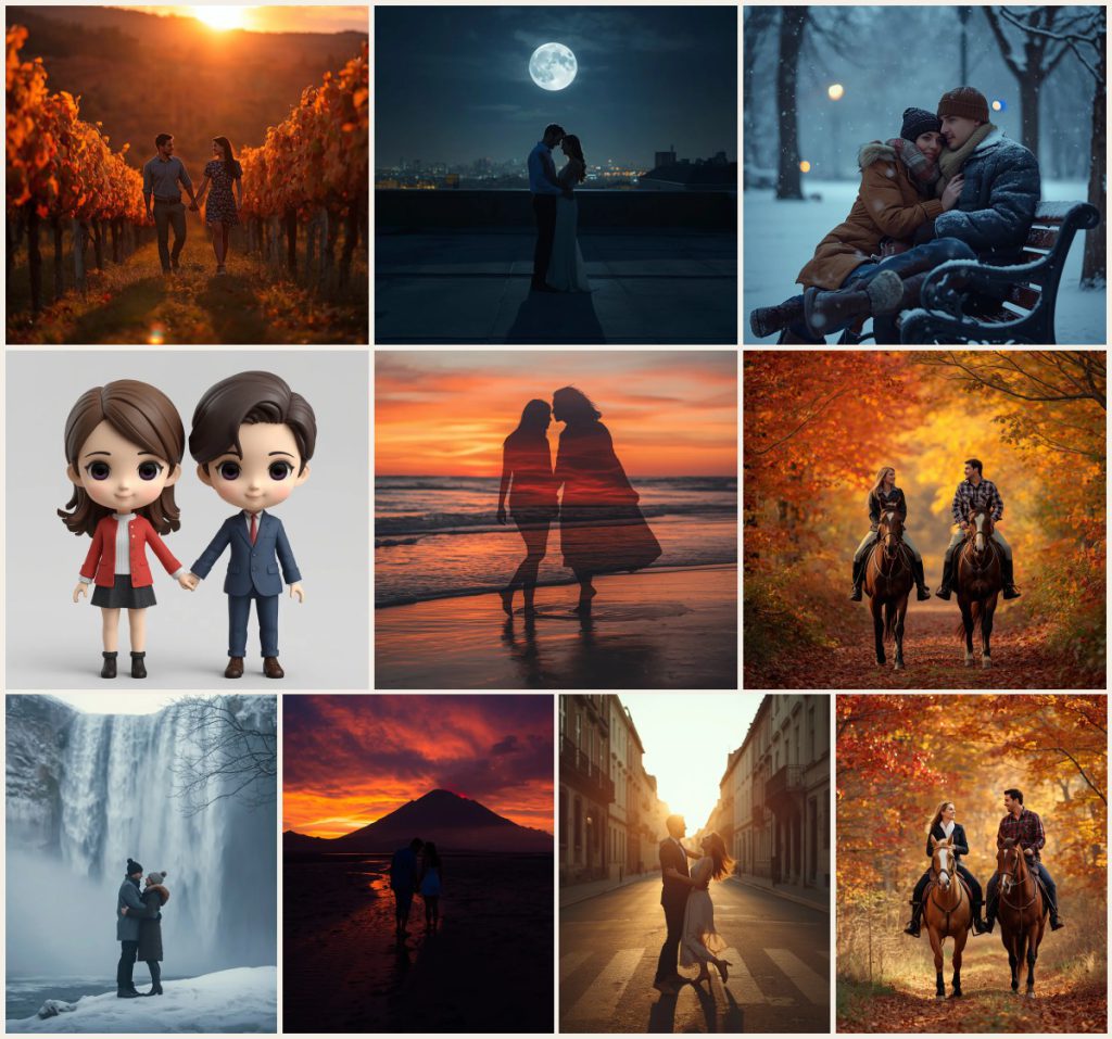 Top 10 Artistic Couple AI Prompts for Moody Black and White Portraits